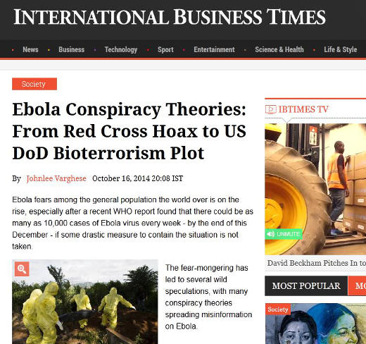 Ebola conspiracy theories and rumours abound, including those of bioterrorism