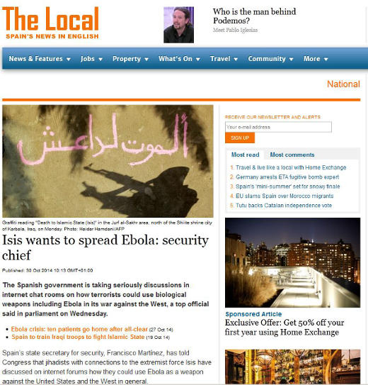 Could ISIS/ISIL terrorists spread Ebola to the United States?