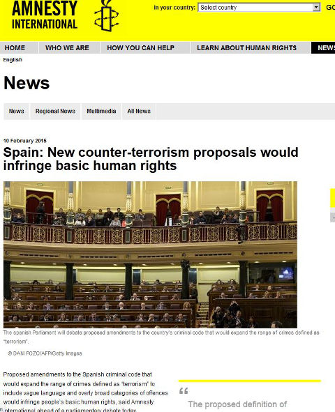 Human rights under threat from new Spanish counter terror law