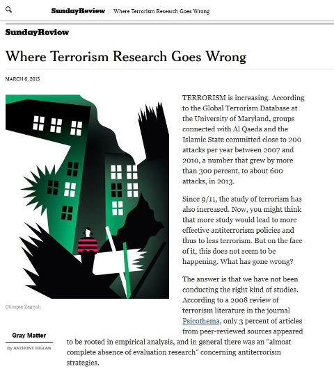 Commentary on the (lack of) scientific research and studies on terrorism